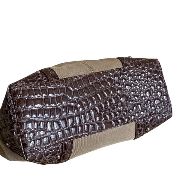 BUENO Snake-print & Tan Shoulder Bag Water Resistant Coastal Curved Handle Bag - Picture 4 of 15